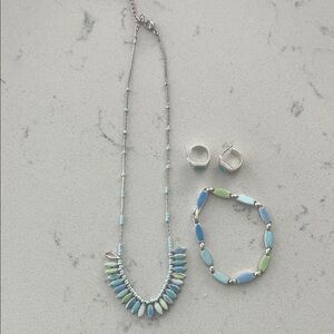Liz Claiborne jewelry set, nevklace, earrings and bracelet.